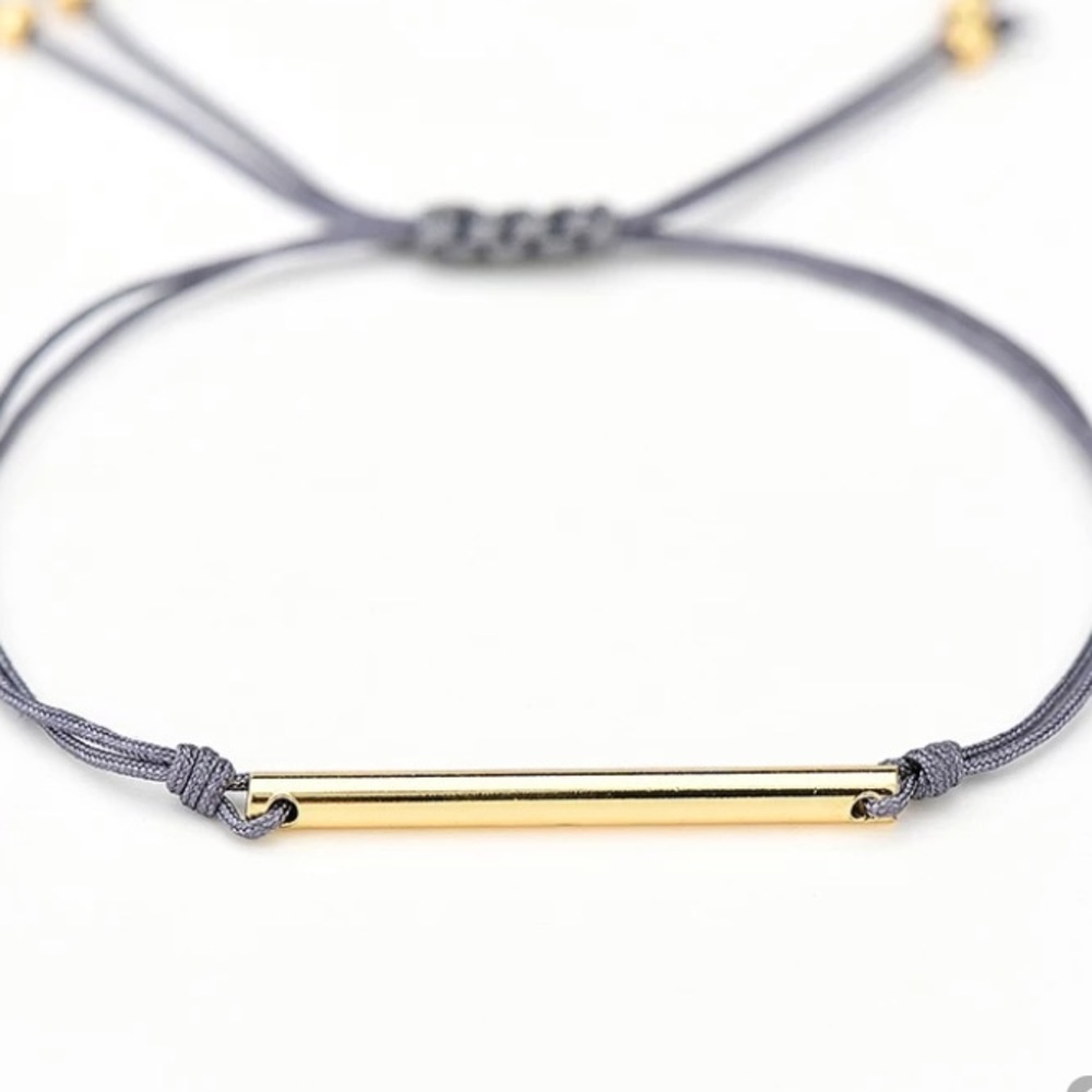 Double rope with gold tube bracelet
